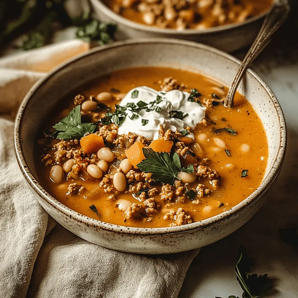 Cozy Turkey Pumpkin White Bean Chili for Fall Nights