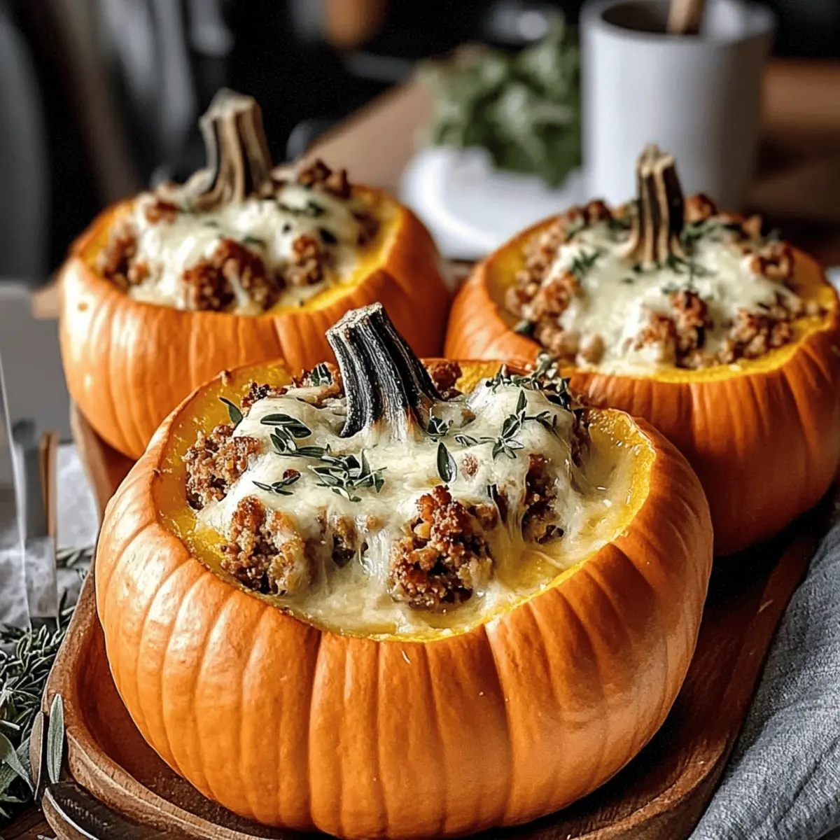 Delicious Turkey Sage Stuffed Pumpkins for a Cozy Fall Feast