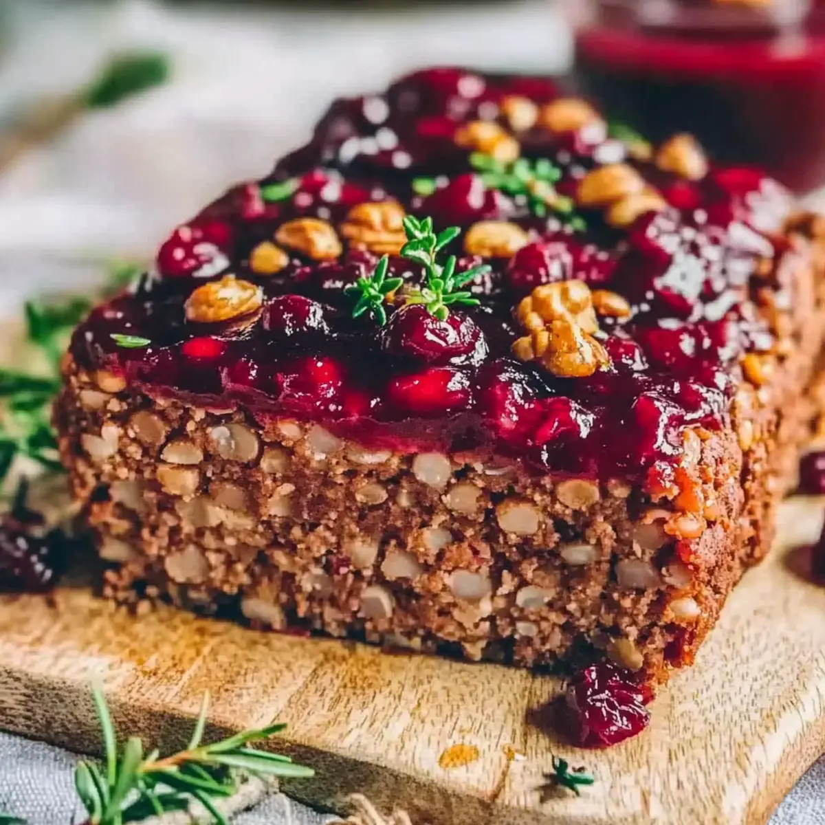 Delicious Vegan Meatloaf with Sweet Cranberry Glaze