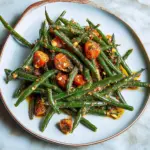 Blistered Green Beans With Tomato-Almond Pesto