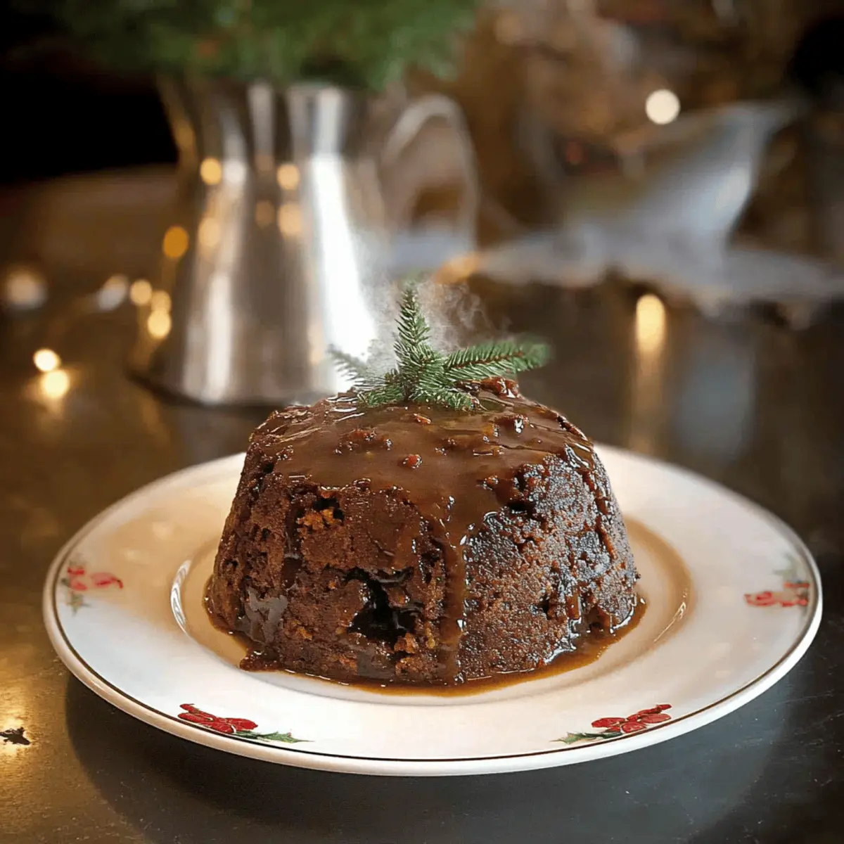 Delicious British Christmas Pudding with Brandy Sauce Recipe