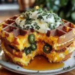 Cheddar Jalapeño Cornbread Waffles