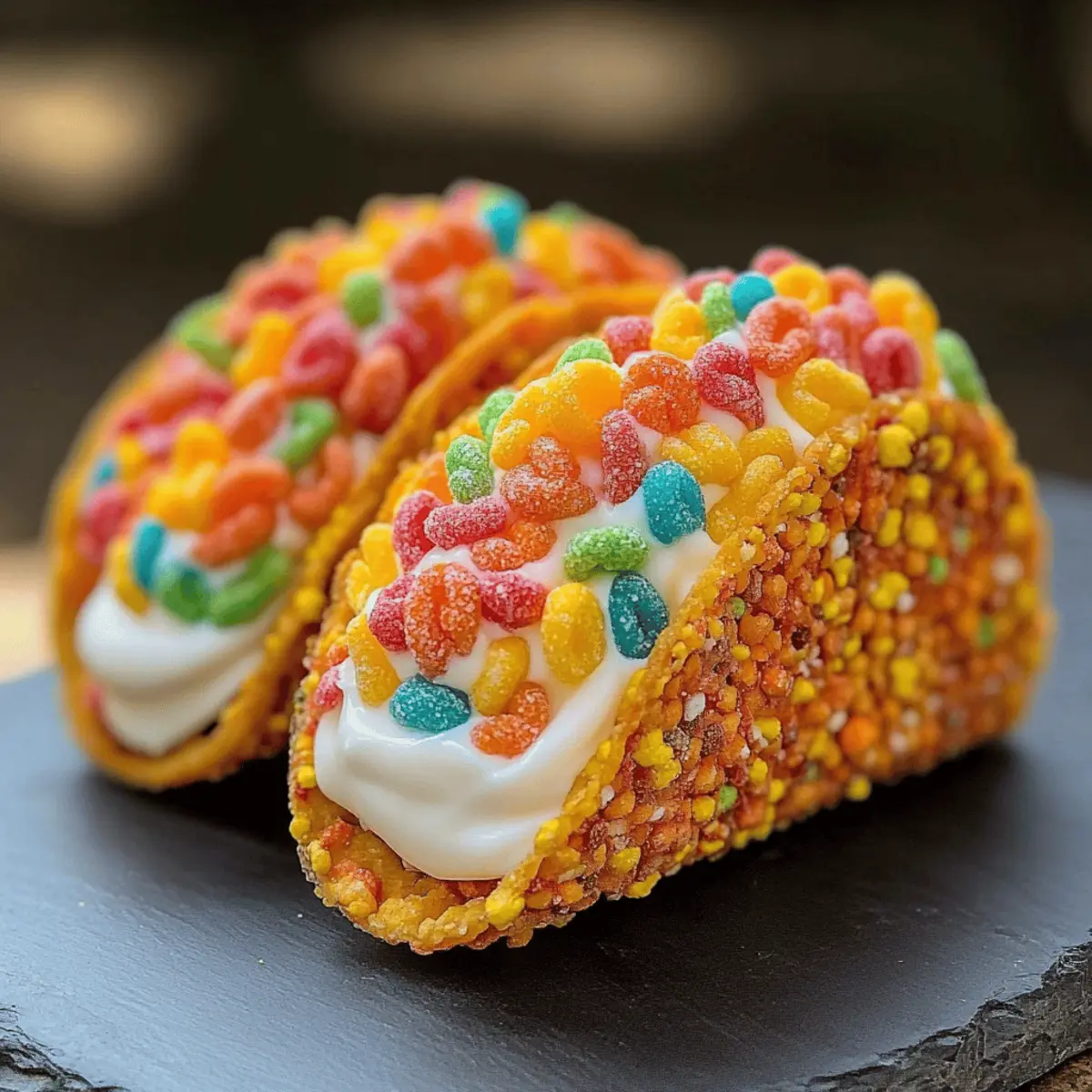 Fruity Pebbles Cheesecake Tacos: A Colorful Dessert Delight