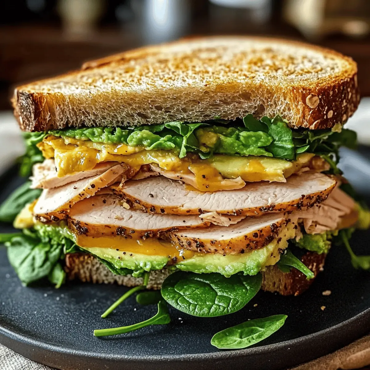 Honey Mustard Turkey Avocado Sandwich for a Healthy Lunch