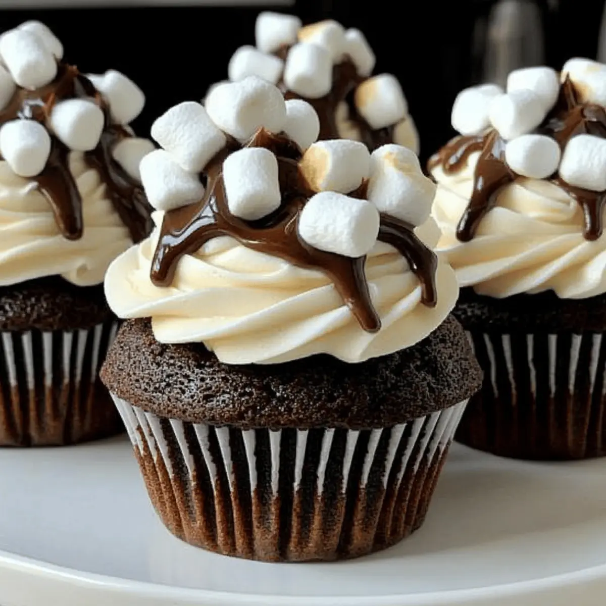 Decadent Hot Chocolate Cupcakes with Marshmallow Buttercream