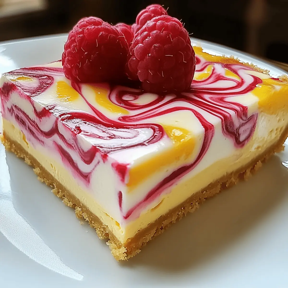 Lemon Raspberry Swirl Cheesecake that Brightens Your Day