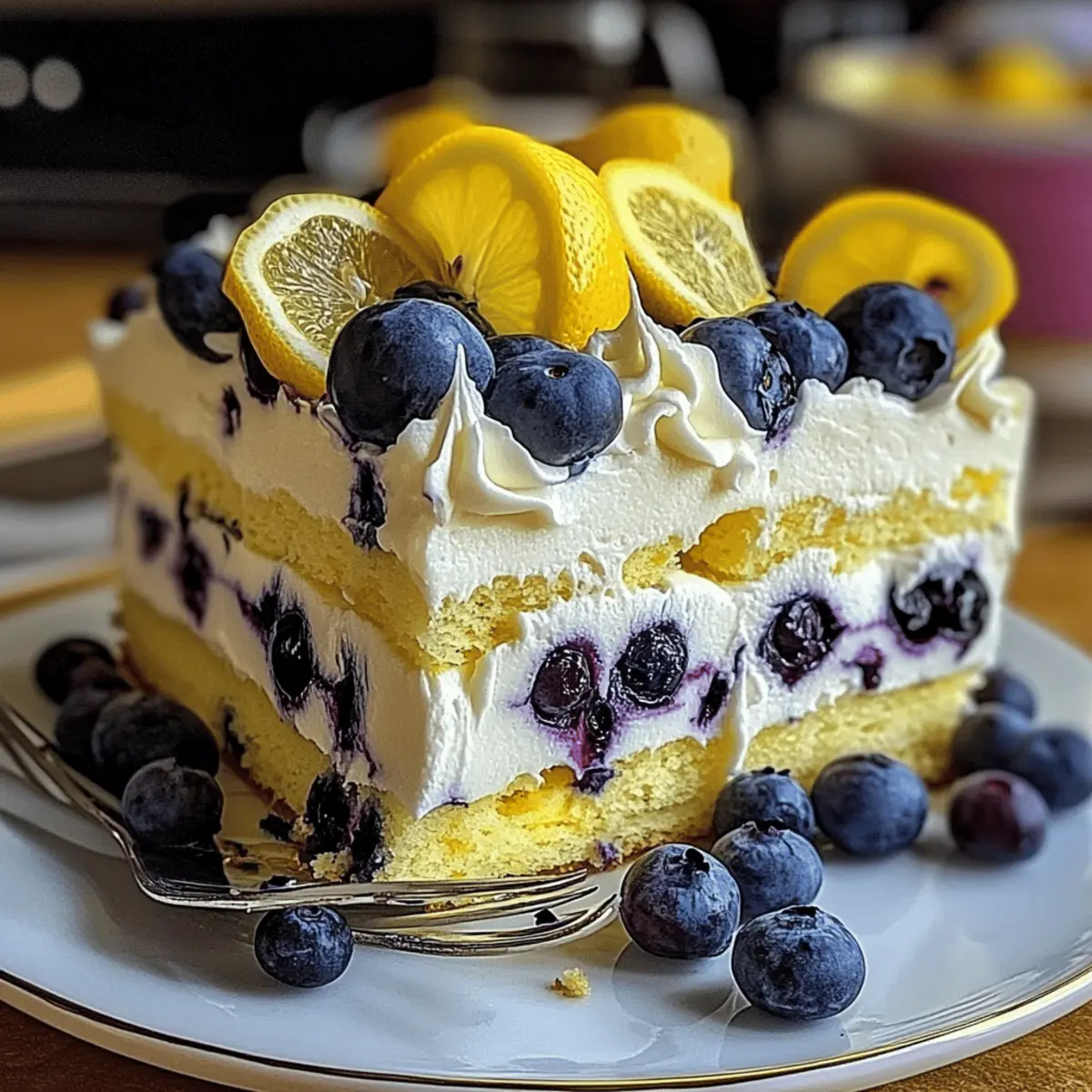 No-Bake Lemon Dazzling Blueberry Cream Cake to Chill You Out