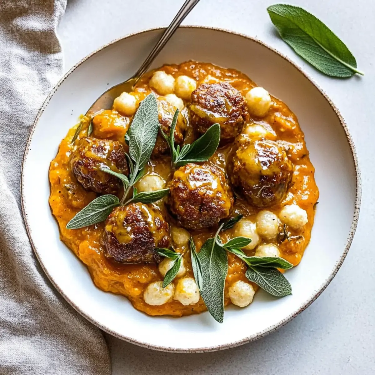 Turkey Meatballs in Pumpkin Sage Sauce for Cozy Autumn Nights