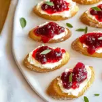 Christmas Cranberry Cream Cheese Crostini