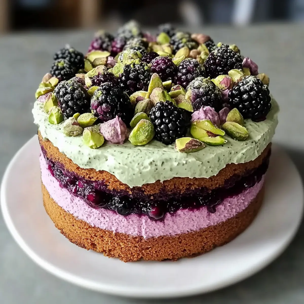 Pistachio and Blackberry Olive Oil Cake: A Moist Delight