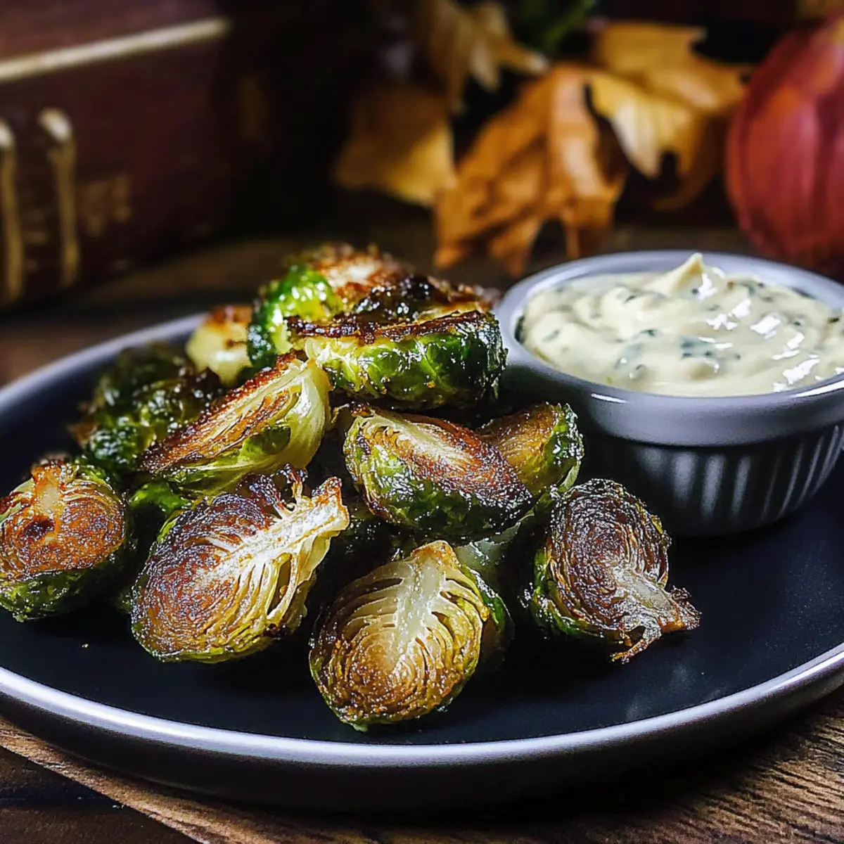Crispy Fried Brussels Sprouts with Mustard Aioli Yum Factor