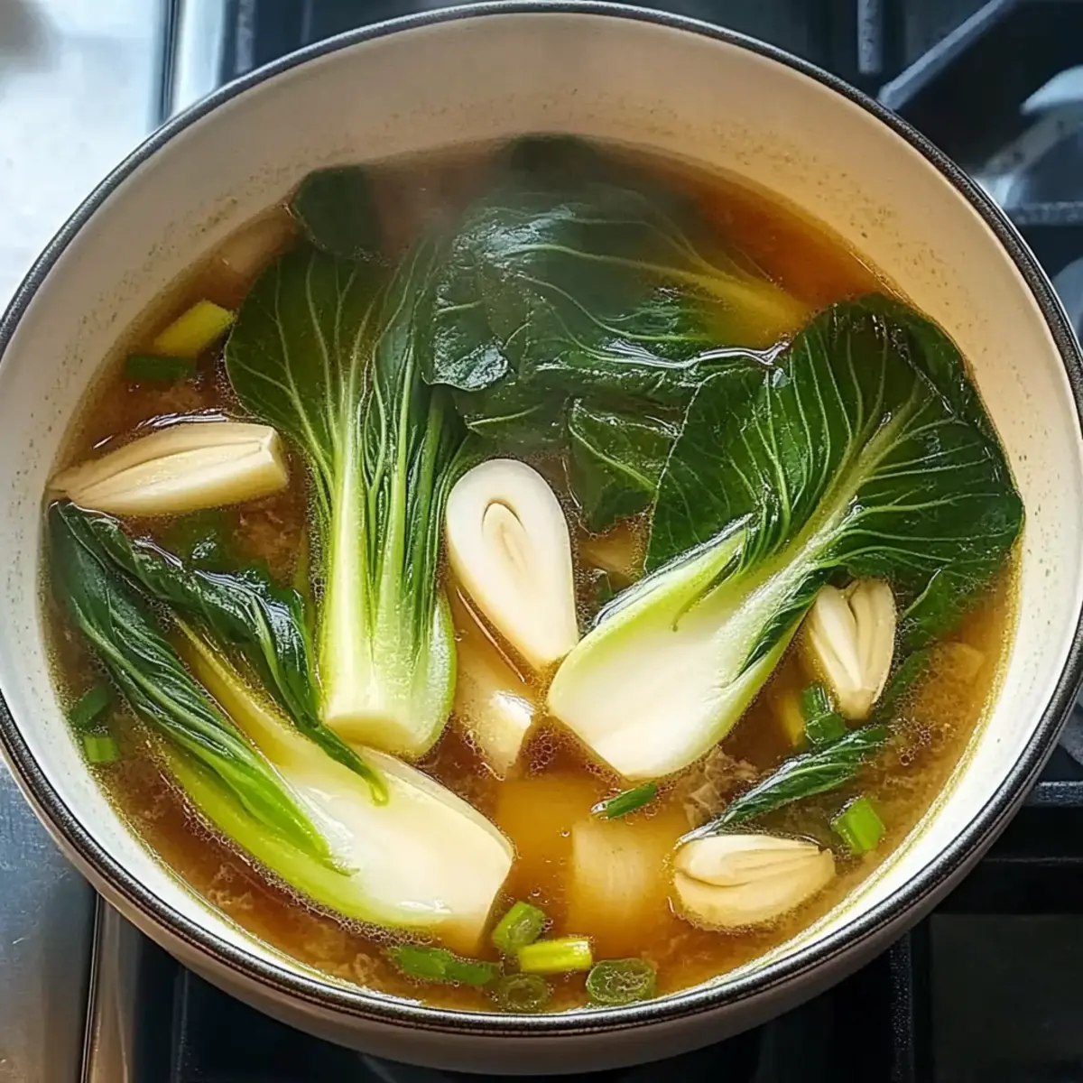 Bok Choy Soup With Garlic and Ginger for Instant Comfort