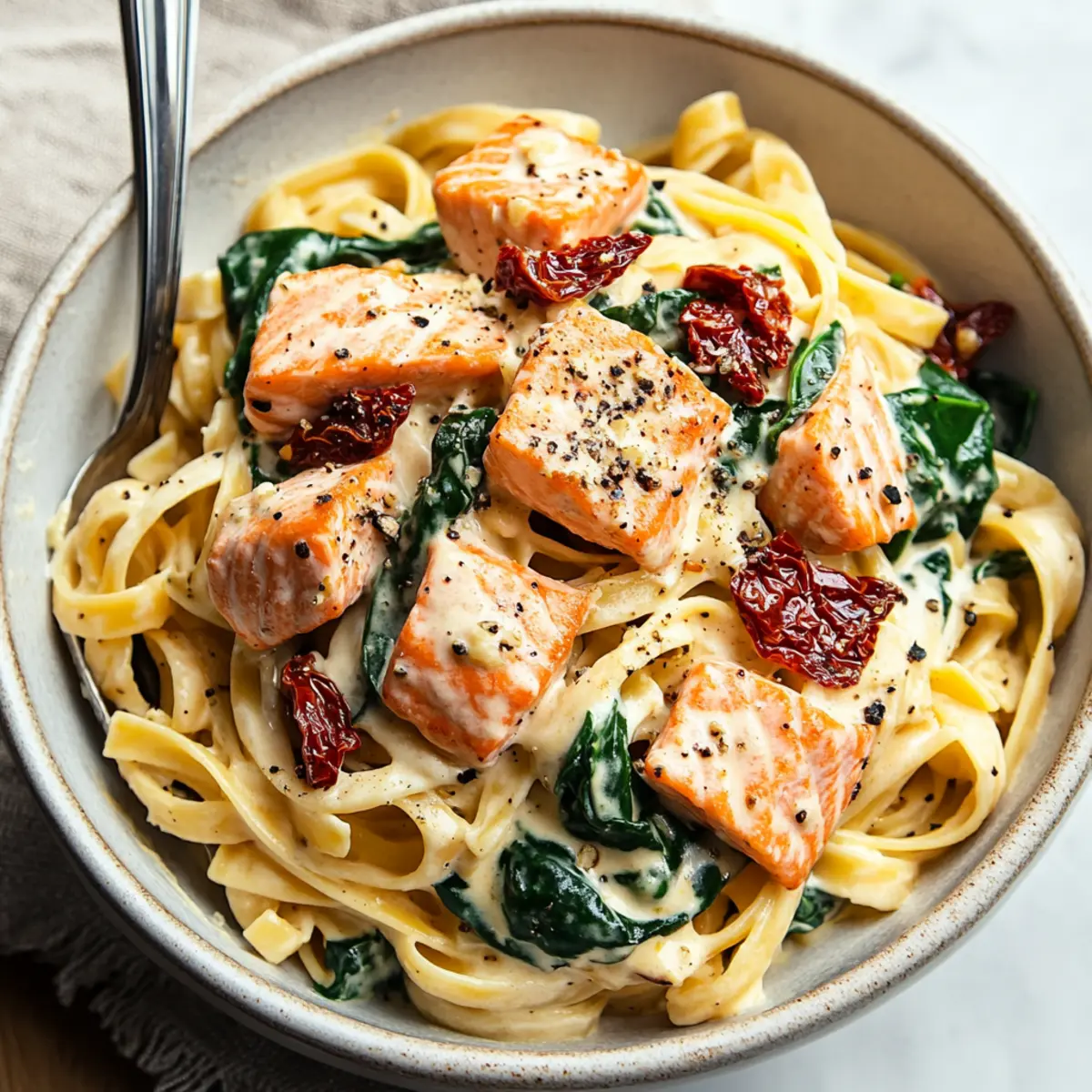 Creamy Tuscan Salmon Pasta: A Rich Delight in Every Bite