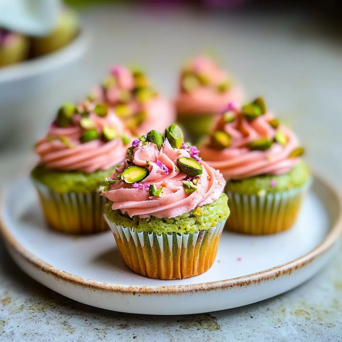 Vegan Mini Rose Pistachio Cupcakes for Irresistible Delights