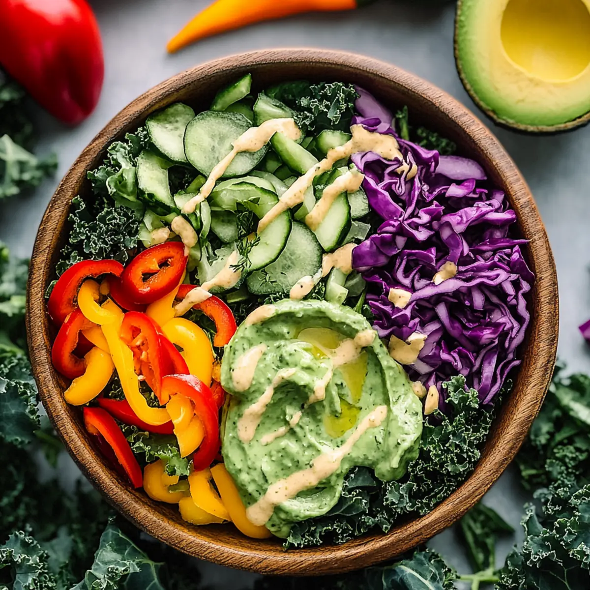 Delicious Green Goddess Salad with Creamy Avocado Twist