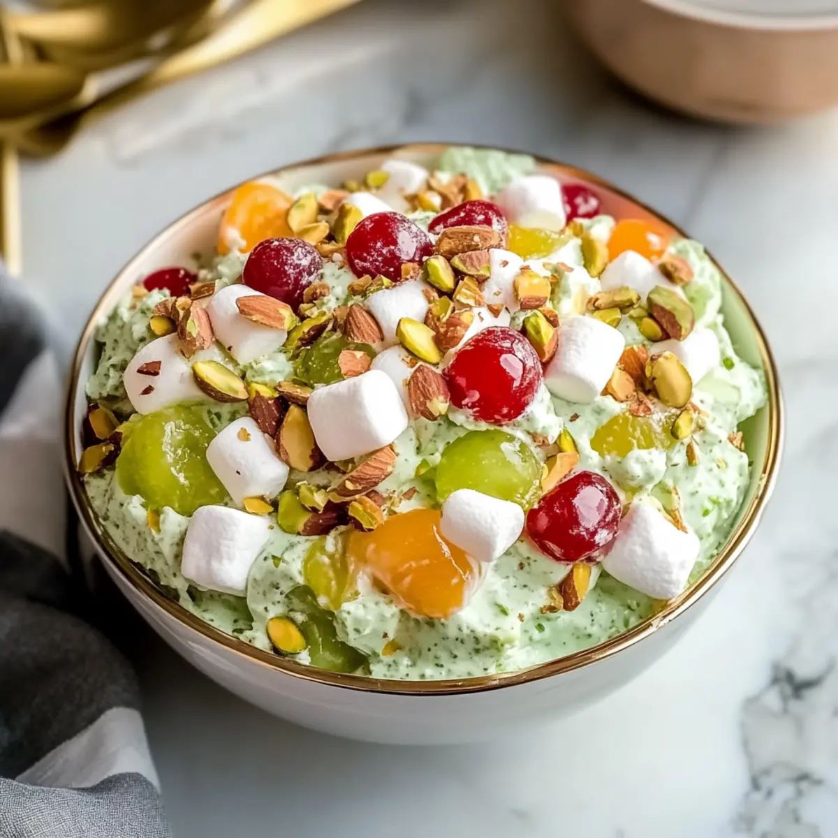 Creamy Fruit Salad with Pistachios for a Sweet Summer Treat