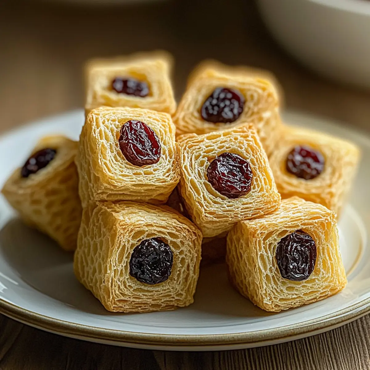 Delicious Wafer Rolls with Raisins for Easy Snacking Fun