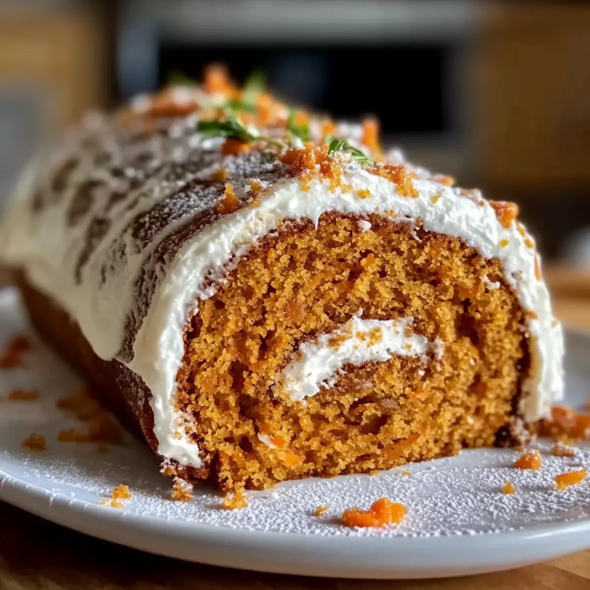 Deliciously Decadent Carrot Cake Roll with Cream Cheese Frosting
