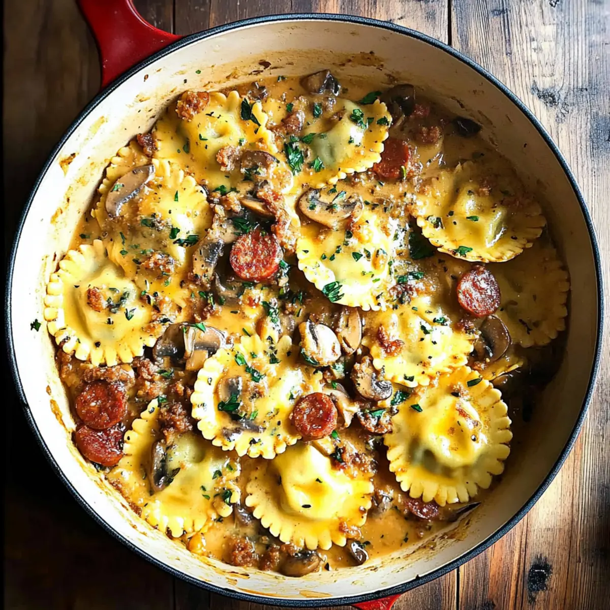 Mouthwatering Mushroom Chorizo Ravioli in Only 20 Minutes