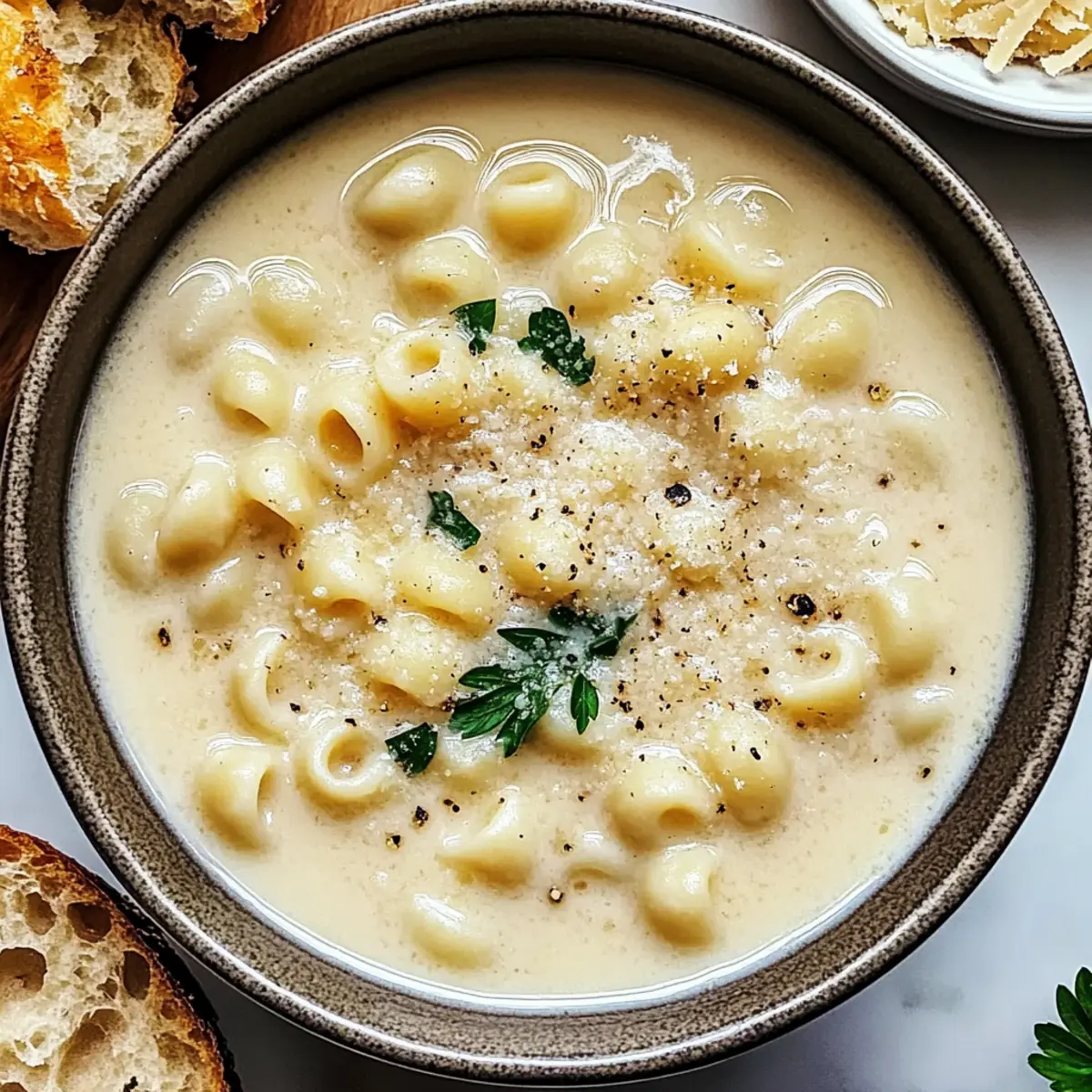 Creamy Garlic Parmesan Soup: Comfort in Every Spoonful