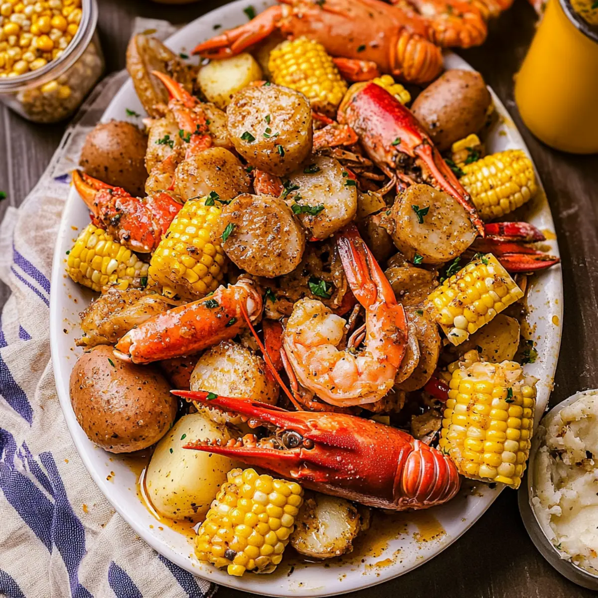 Mouthwatering Cajun Seafood Boil with Garlic Butter Sauce