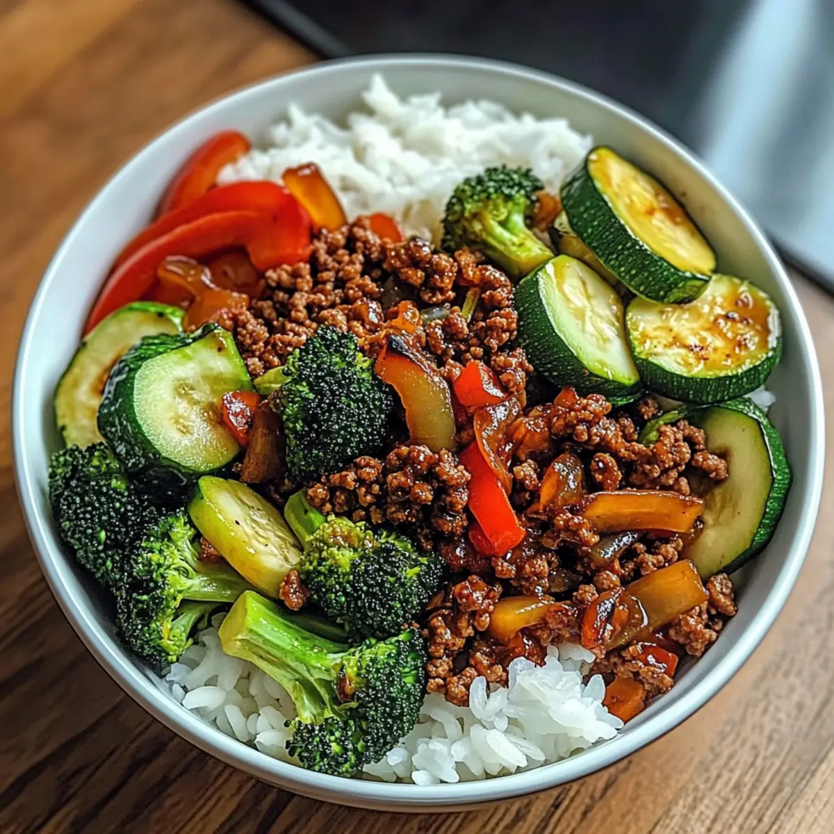Spicy Ground Beef Stir-Fry Bowl with Garlic Veggies in 30 Minutes