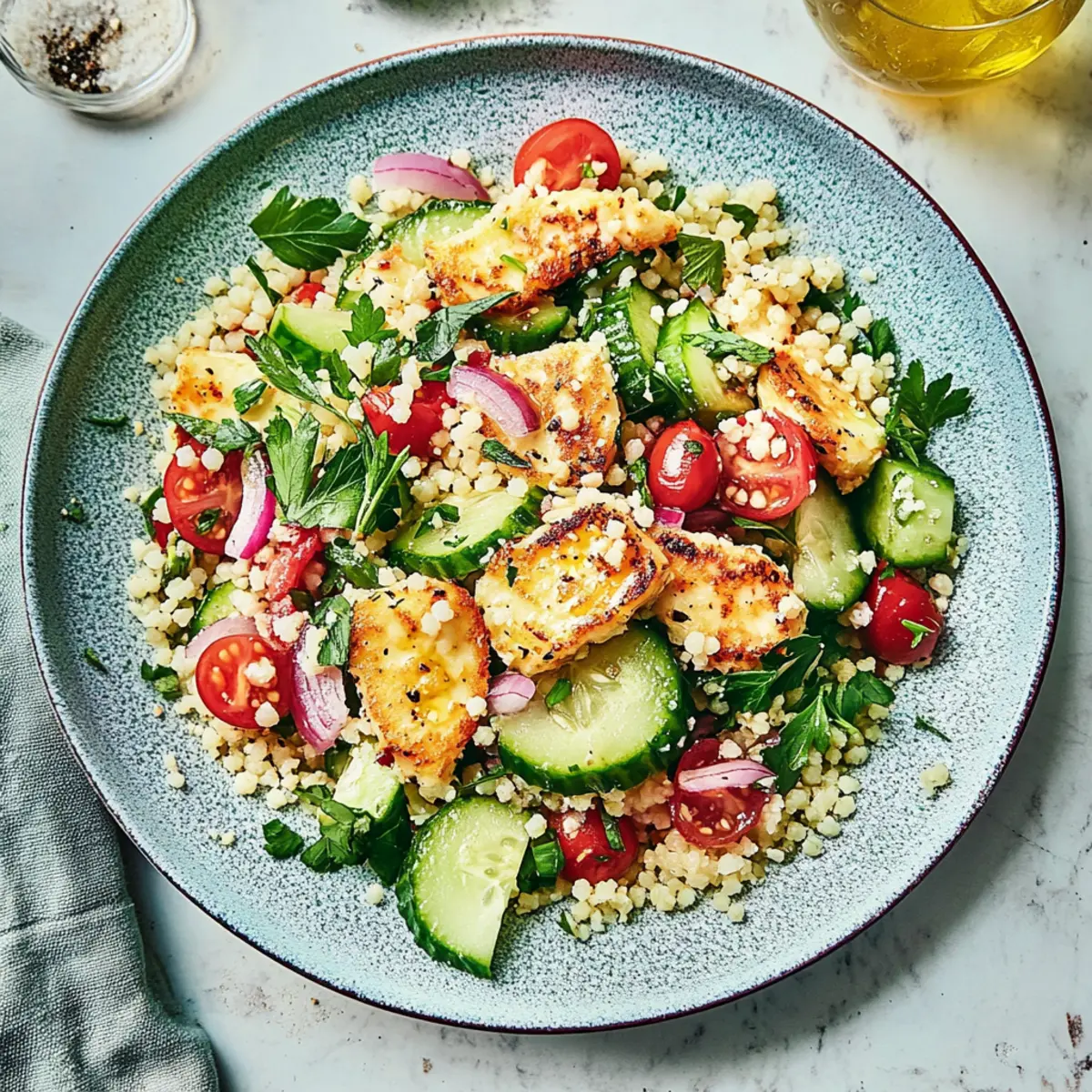 Zesty Halloumi Couscous Salad for Fresh Flavor Lovers