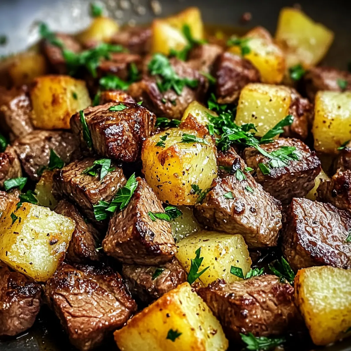 Creamy Garlic Butter Steak Bites and Potatoes in 30 Minutes
