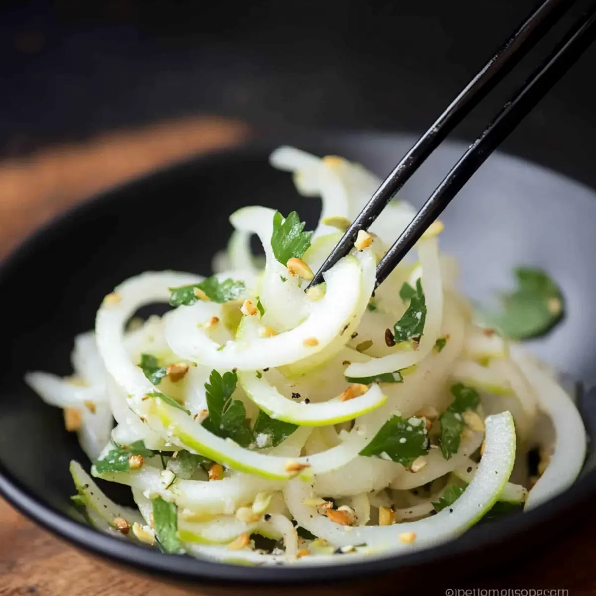 Crisp Daikon Salad with Green Apple and Pepitas Delight