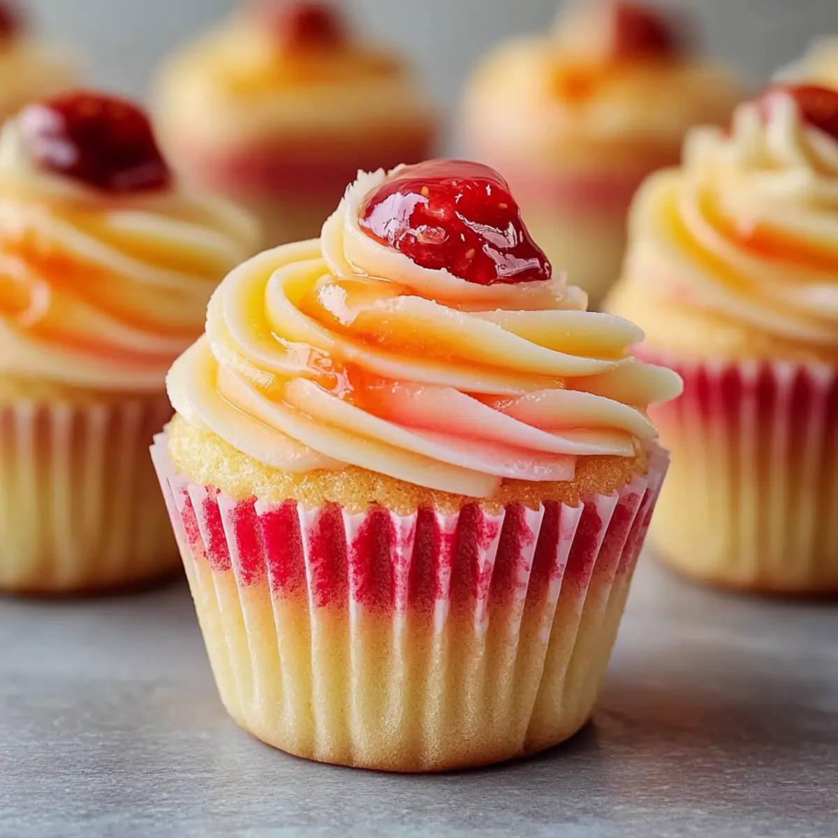 Mango Strawberry Sunset Cupcakes for a Tropical Treat