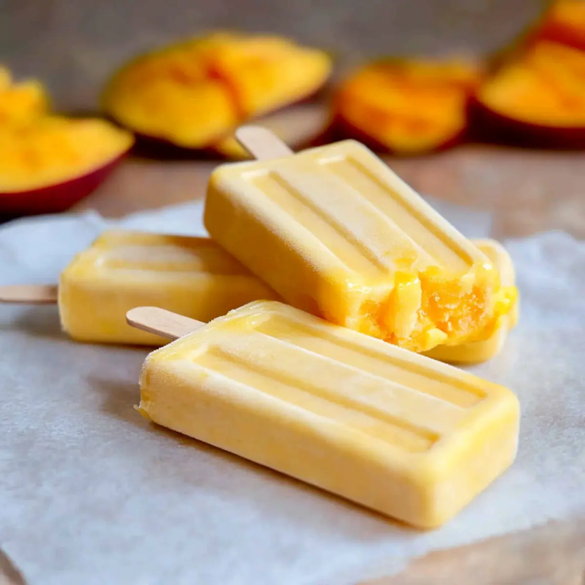 Creamy Mango Popsicles: Refreshing 3-Ingredient Treat