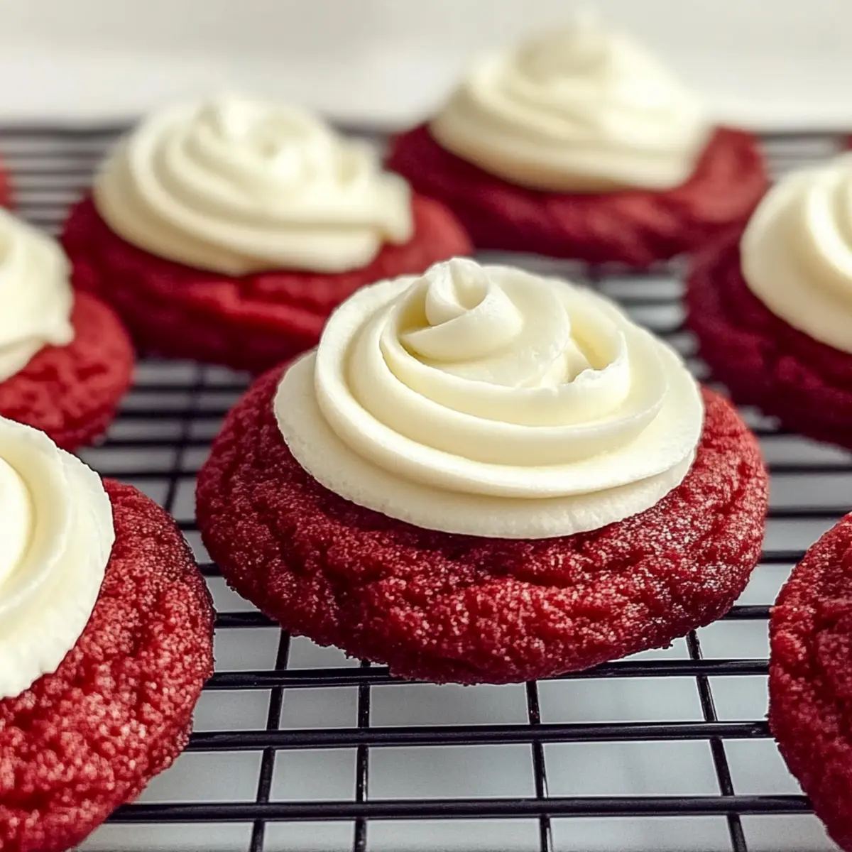 Chewy Red Velvet Cookies with Cream Cheese Frosting Bliss