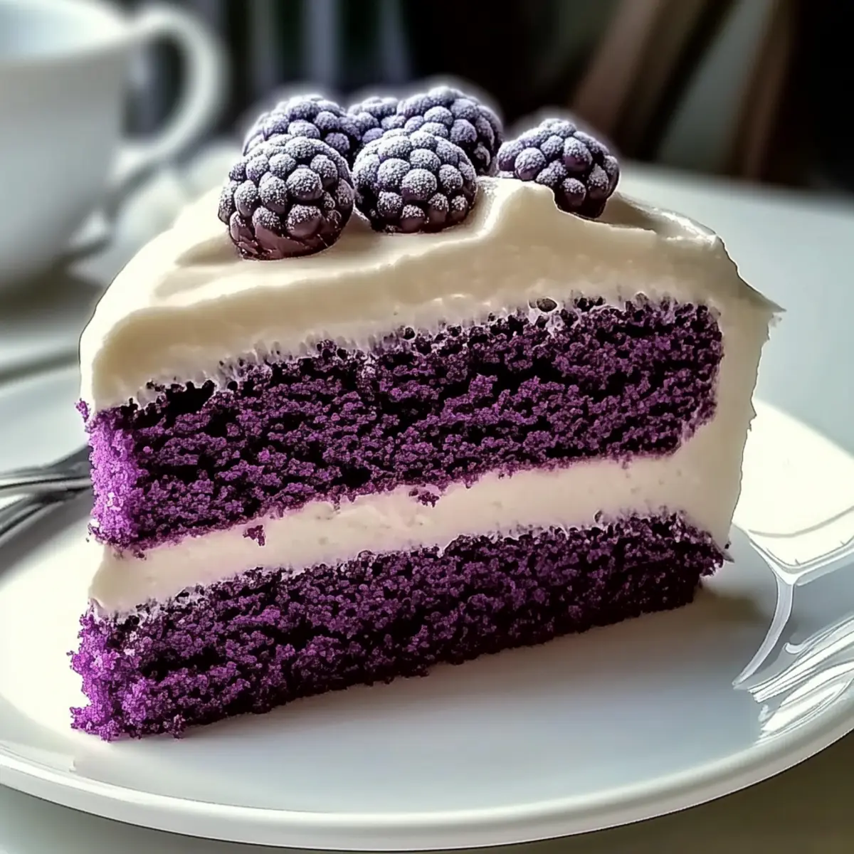 Decadent Purple Velvet Cake with Heavenly White Chocolate Frosting
