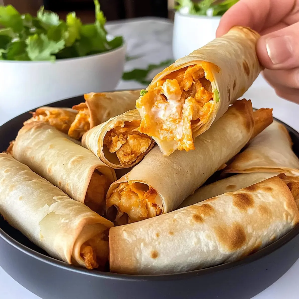 Crispy Air Fryer Buffalo Chicken Taquitos for Game Day Fun
