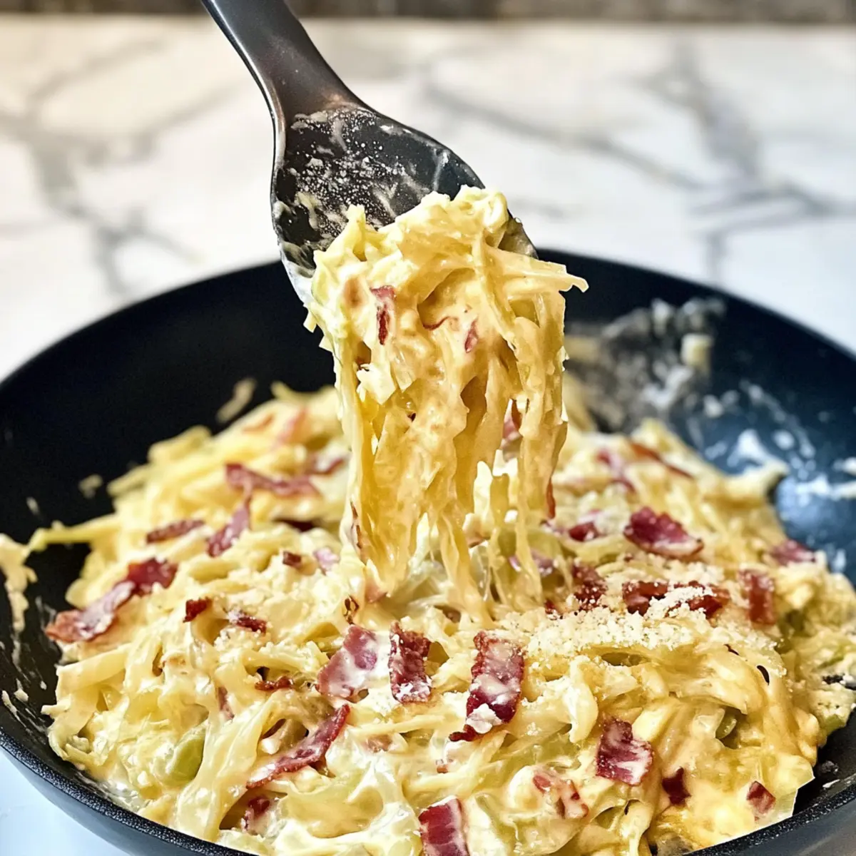 Creamy Cabbage Carbonara: Low-Carb Comfort Food Delight