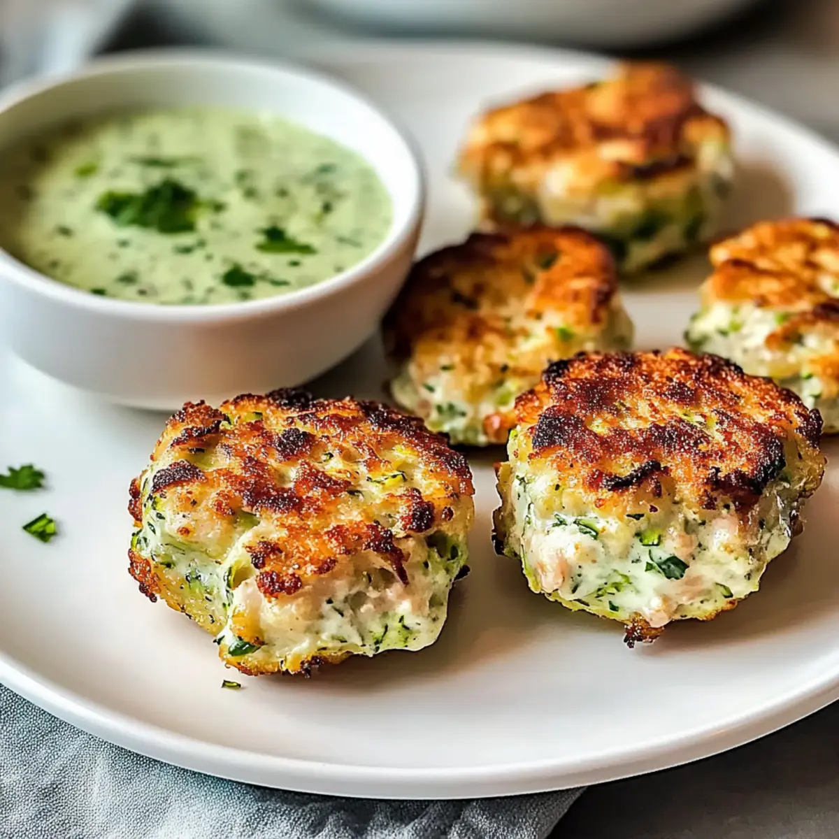 Delicious Chicken Zucchini Poppers with Creamy Cilantro Dip