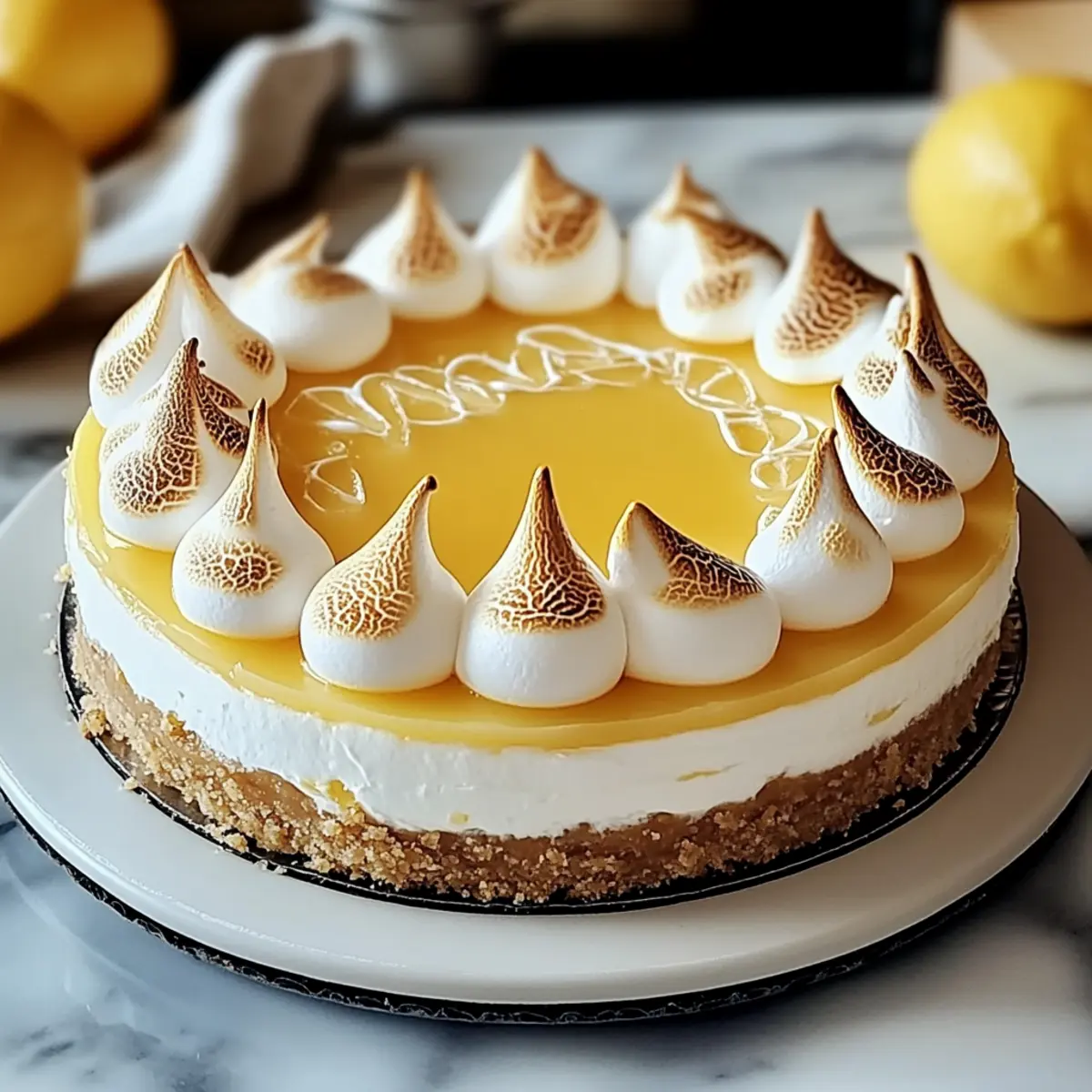 Triple Lemon Meringue Cheesecake - A Zesty Delight to Savor