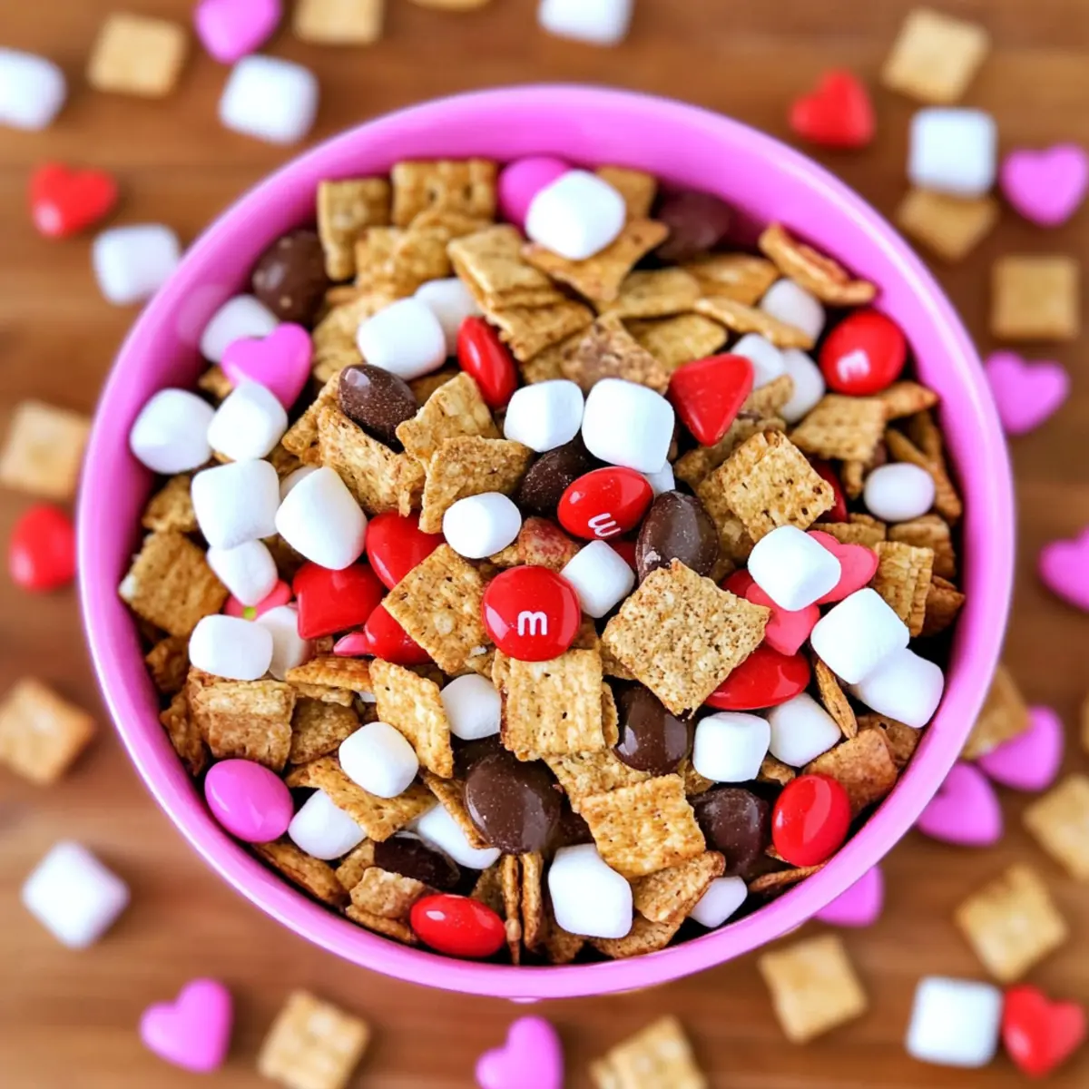 Irresistible Valentine’s S’mores Snack Mix for Sweethearts