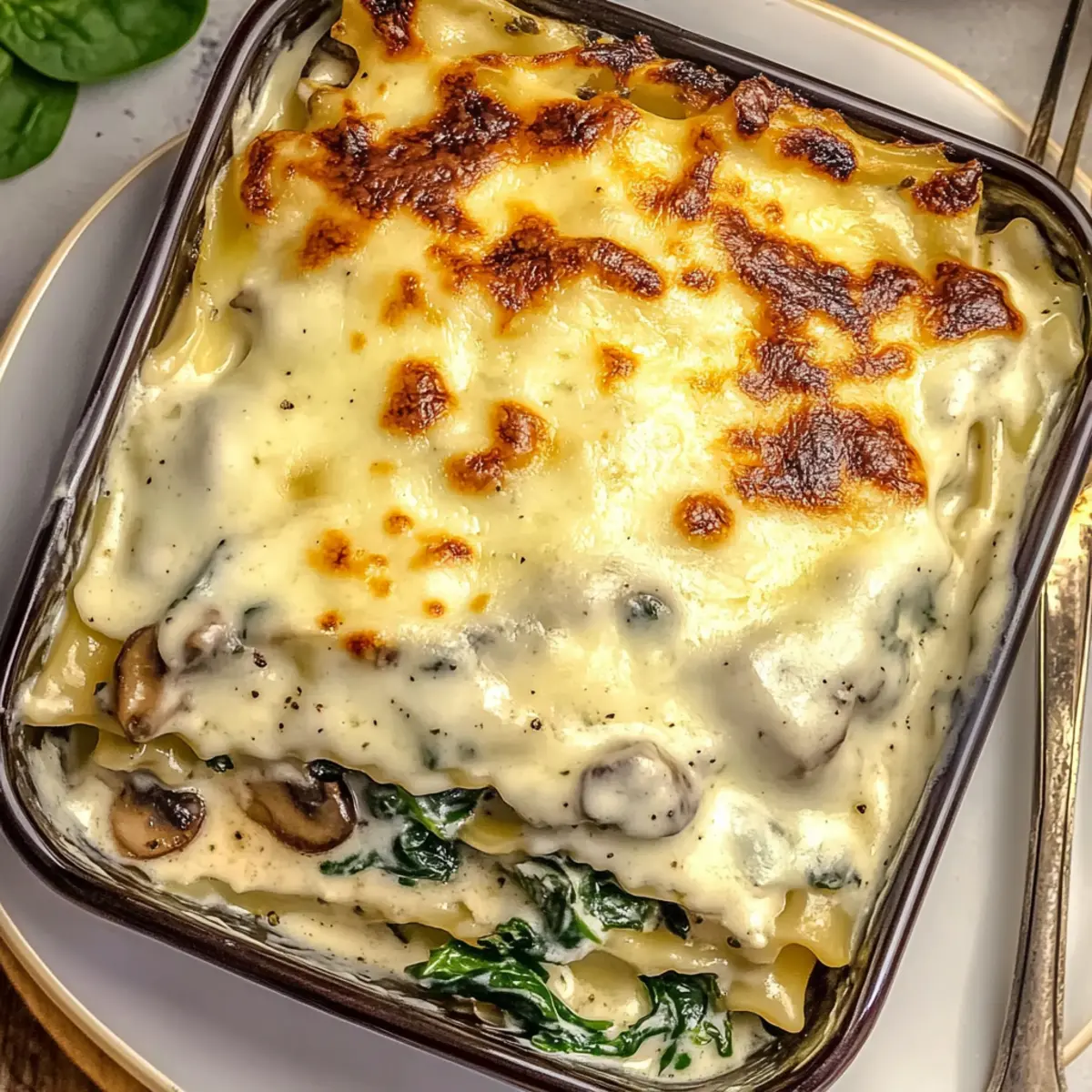 Creamy White Lasagna with Spinach and Mushrooms Magic