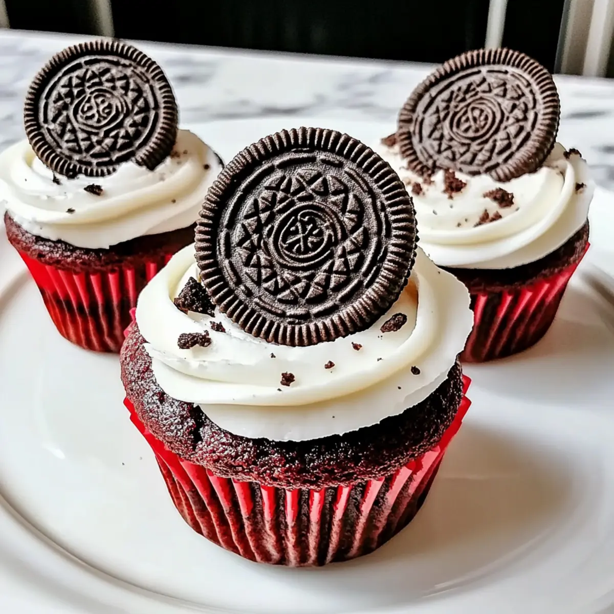 Red Velvet Oreo Cupcakes That Wow with a Hidden Surprise