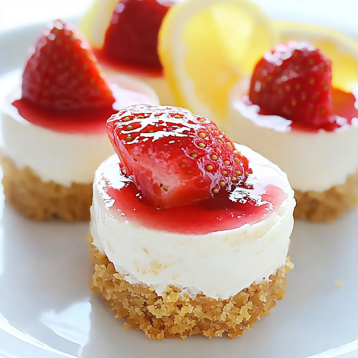No Bake Strawberry Lemonade Mini Cheesecakes for a Refreshing Summer Treat