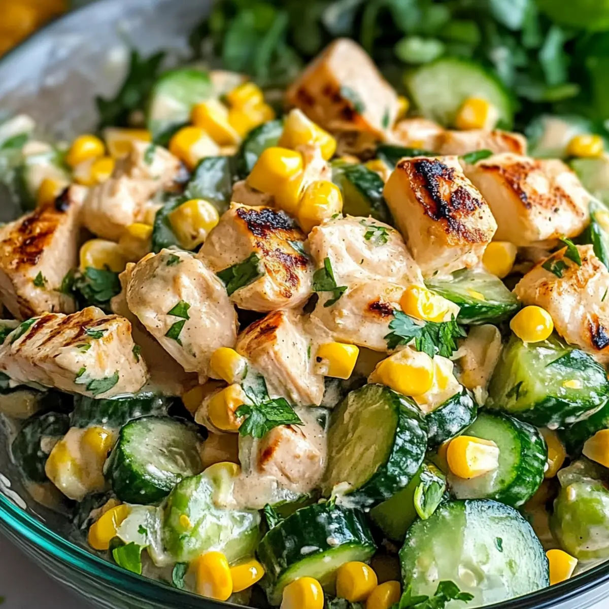 Refreshing Street Corn Creamy Cucumber Chicken Salad Bliss