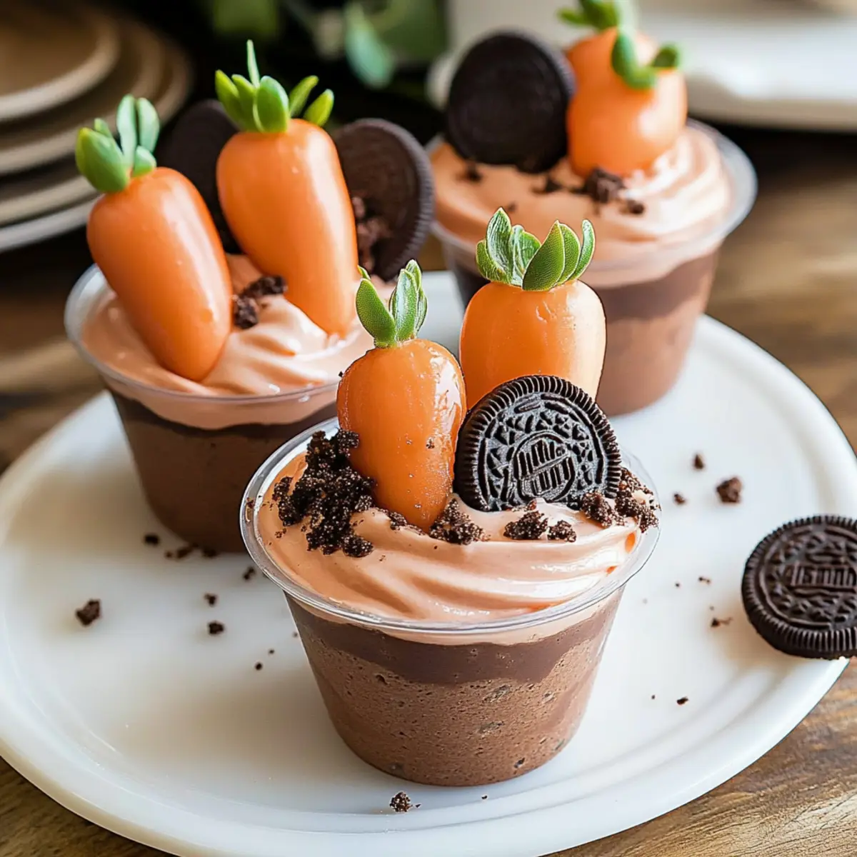 Delicious Carrot Patch Dirt Cups for a Fun Easter Treat