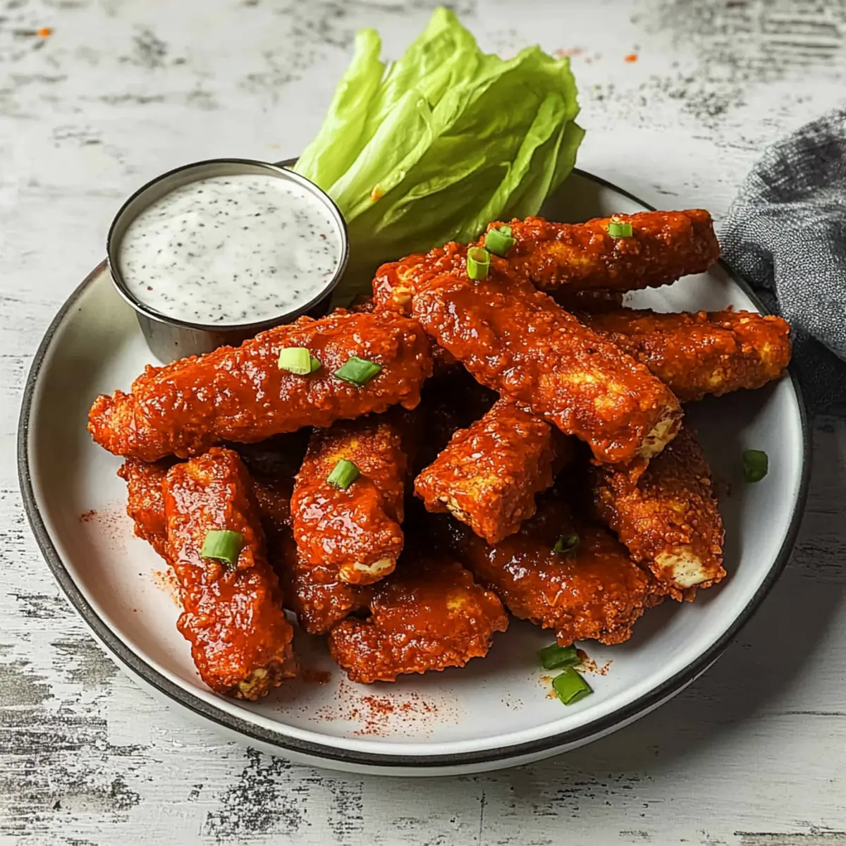 Crispy Vegan Buffalo Tofu Wings for Game Day Fun