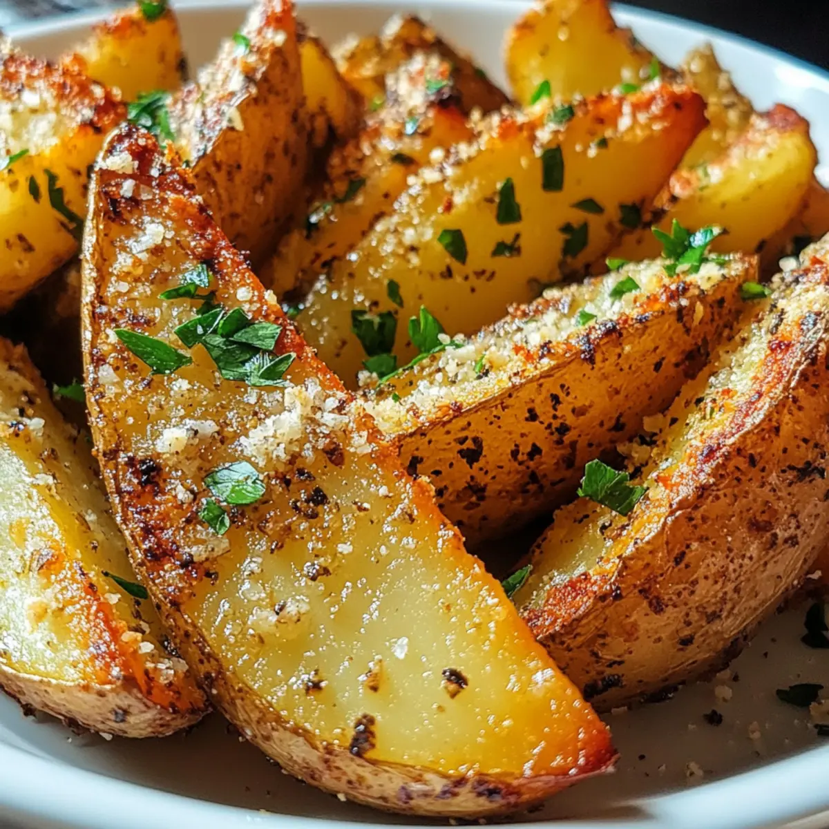 Crispy Baked Garlic Parmesan Potato Wedges You’ll Love
