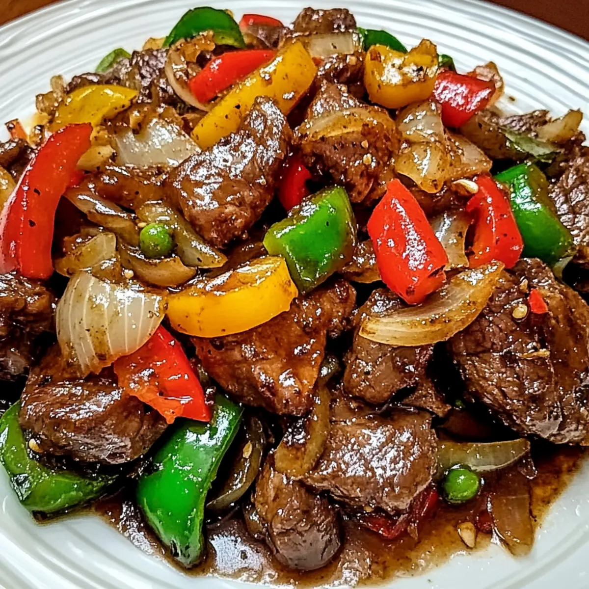 Mouthwatering Pepper Steak with Colorful Veggies Delight