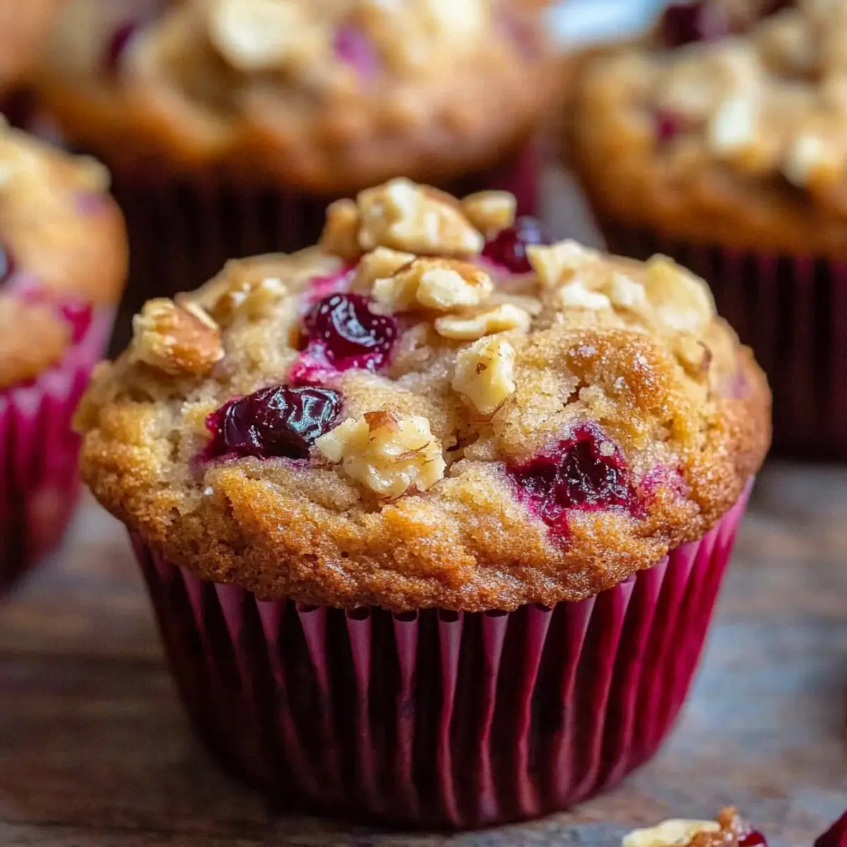 Delicious Cranberry Muffins with Walnuts and Oats Recipe
