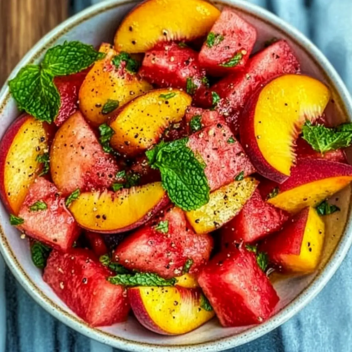 Refreshing Summer Peach Watermelon Salad for Ultimate Hydration