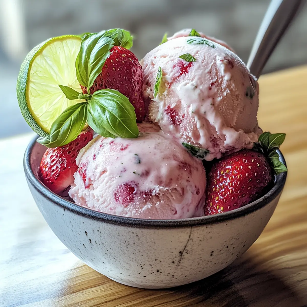 Roasted Strawberries & Lime Basil Ice Cream: Pure Bliss in a Bowl