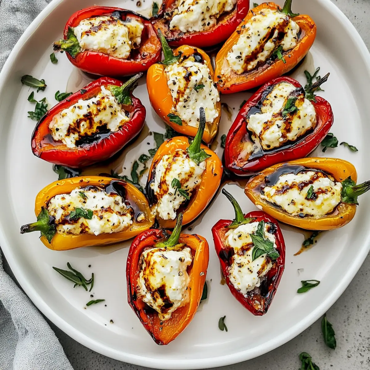 Irresistibly Creamy Roasted Goat Cheese Stuffed Mini Peppers